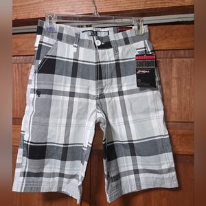 South Pole Kids Plaid Shorts - Black and Gray